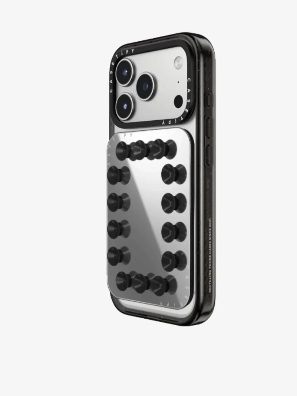 Snap & Stick Mirror Cardholder Stand - Black